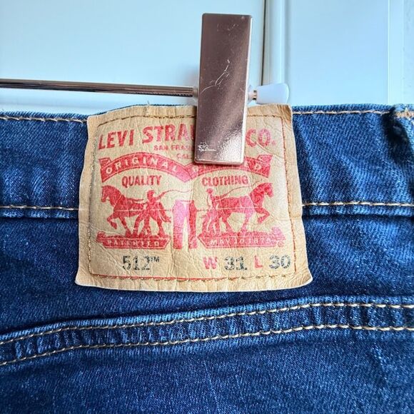 Levi's 512 Slim Tapered Fit Jeans in Dark Indigo size 31 L 30 - Picture 4 of 11